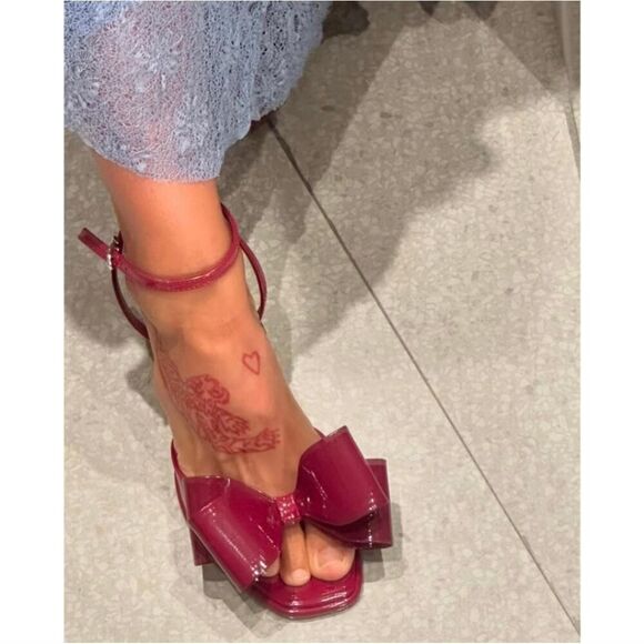 Nwt ZARAβRARE PATENT EFFECT BOW SANDALS HEELS - Picture 11 of 11